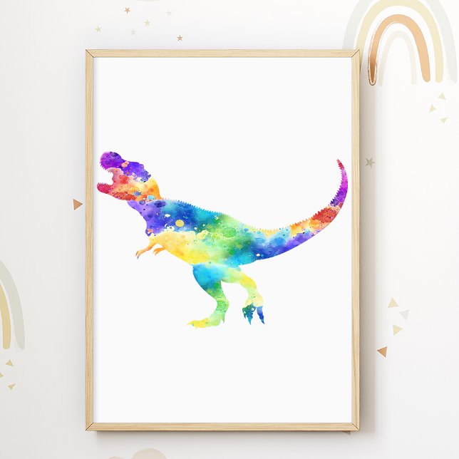 Affiche de chambre d'enfants dinosaure couleur Tre (Créateur téléchargé)
