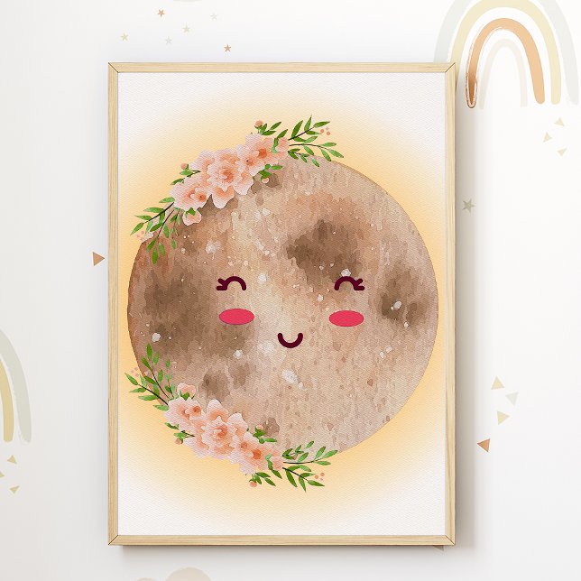 Affiche de chambre d'enfants Fleur de Lune Boho -  (Créateur téléchargé)
