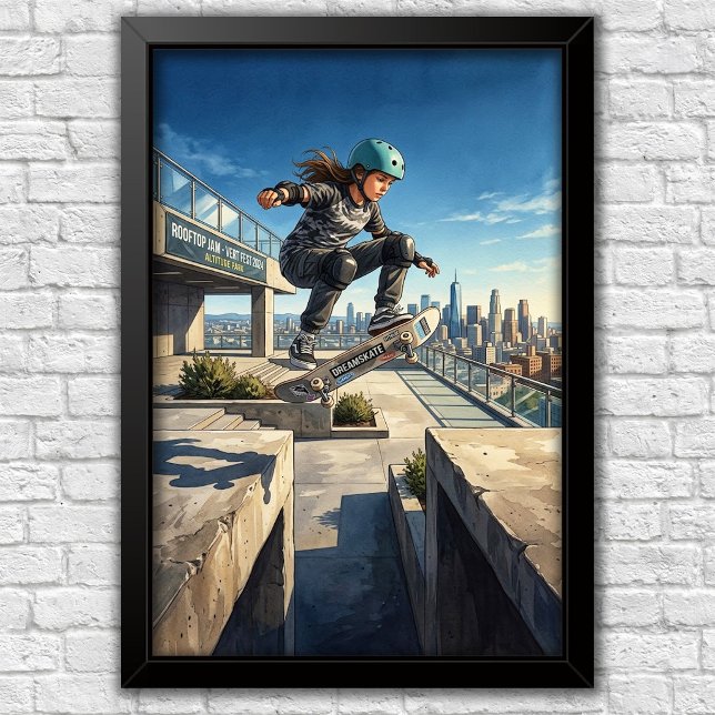 Affiche de chambre moderne pour skateboard urbain (Créateur téléchargé)