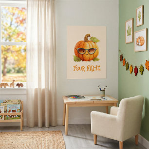 Affiche de chambre personnalisée avec citrouille m