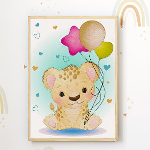 Affiche de chambre pour enfants Tigre Safari Nurse