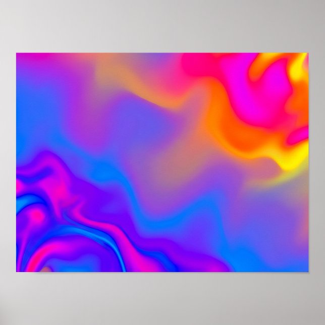 Affiche de champ de couleur fluide néon psychédéli (Devant)