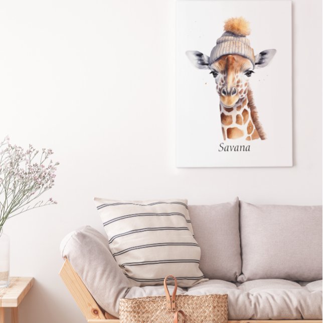 Affiche de chapeau d'hiver girafe Custom Beanie Bu (Créateur téléchargé)