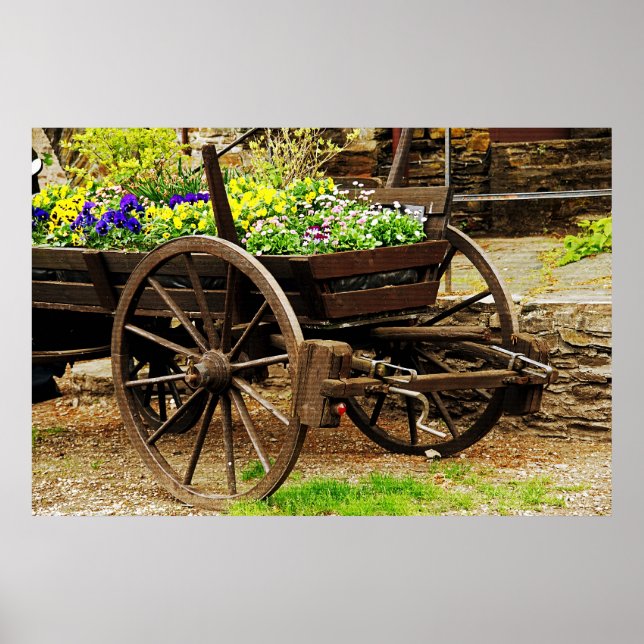 Affiche de chariot de fleurs (Devant)