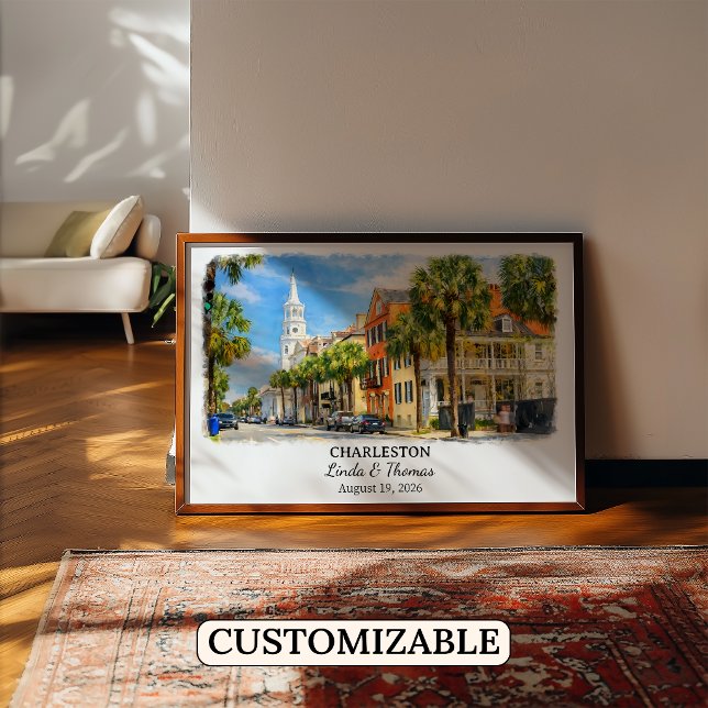 Affiche de Charleston Caroline du Sud, Aquarelle (Créateur téléchargé)