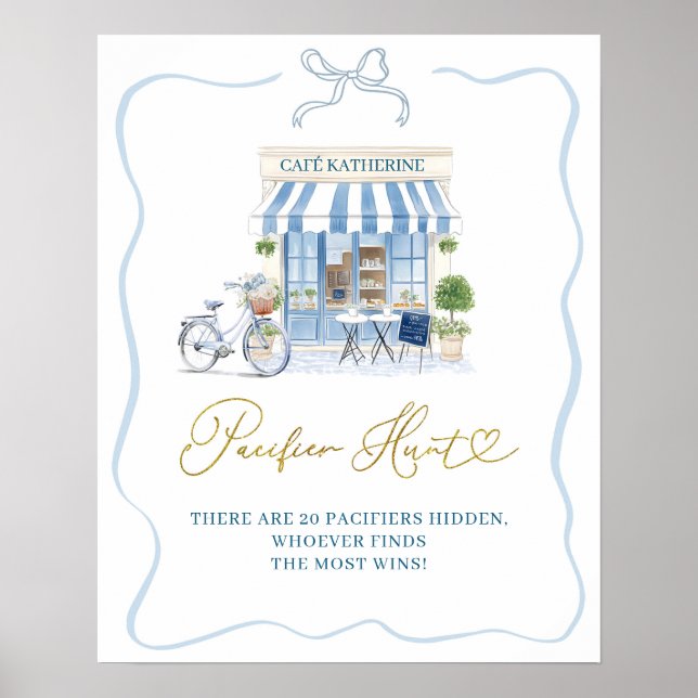 Affiche de chasse à la tétine de café parisien coq (Devant)