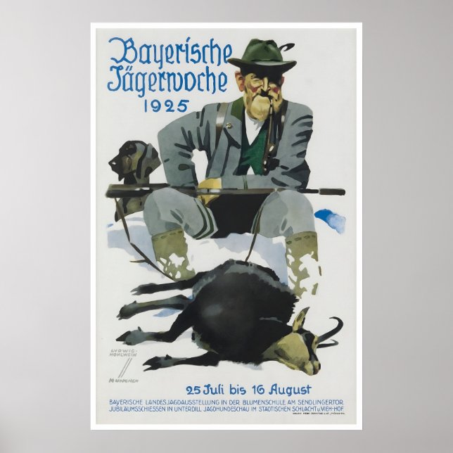 Affiche de chasse allemande vintage pour la maison (Devant)