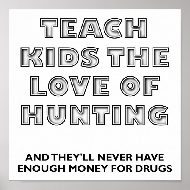 Affiche de chasse drôle pour enfants (Devant)