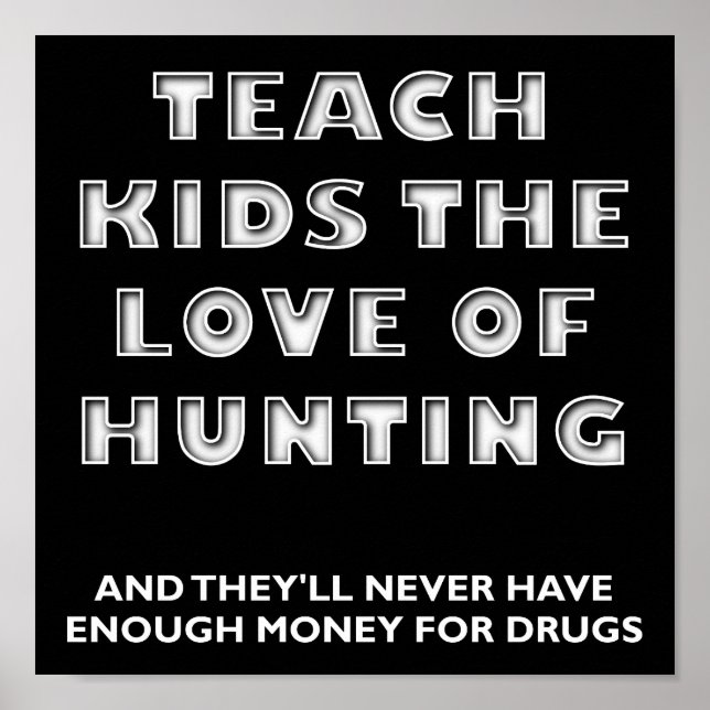 Affiche de chasse drôle pour enseigner aux enfants (Devant)
