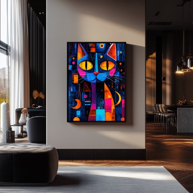 Affiche de chat à géométrie expressionniste – Art  (Créateur téléchargé)