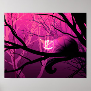 Affiche de chat de Cheshire - rose