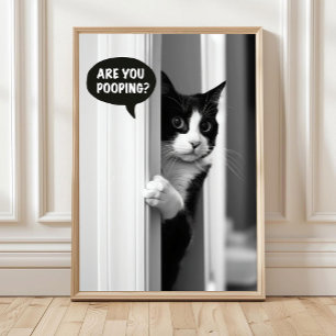 Affiche de chat de salle de bain, êtes-vous en tra