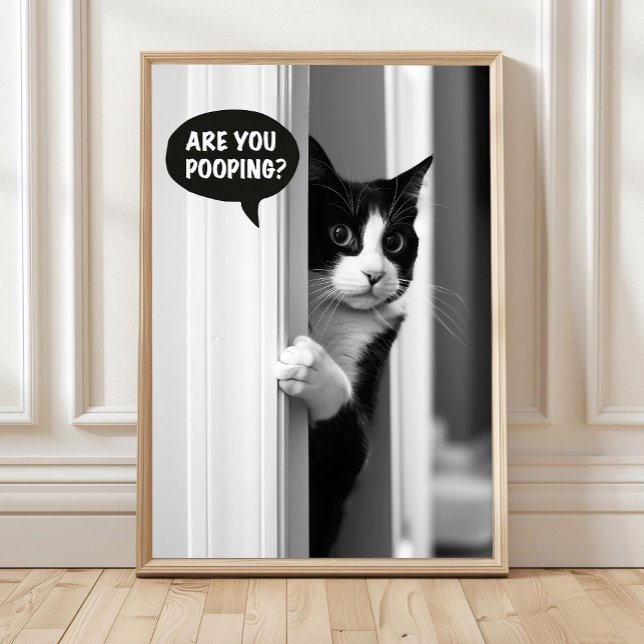 Affiche de chat de salle de bain, êtes-vous en tra (Créateur téléchargé)