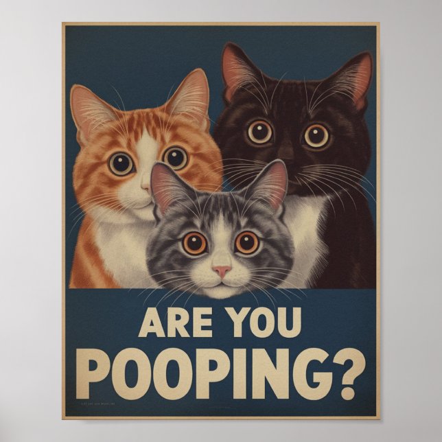 Affiche de chat drôle | Êtes-vous en train de fair (Devant)