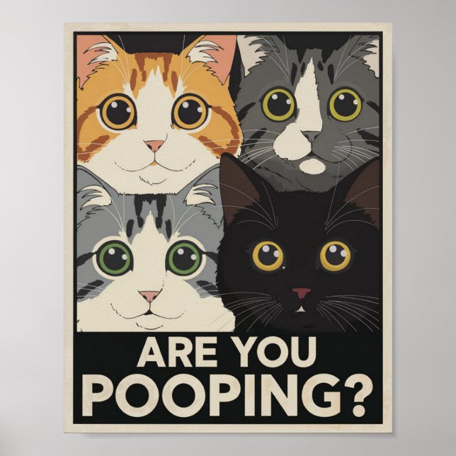 Affiche de chat drôle | Êtes-vous en train de fair (Devant)