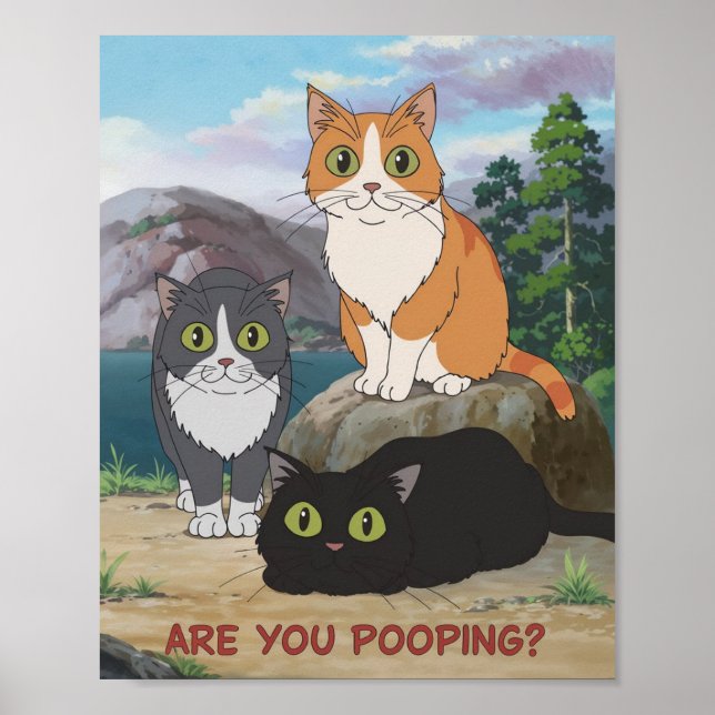 Affiche de chat drôle | Êtes-vous en train de fair (Devant)