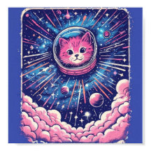 Affiche de chat Mignon Meowstranaut – Art mural de