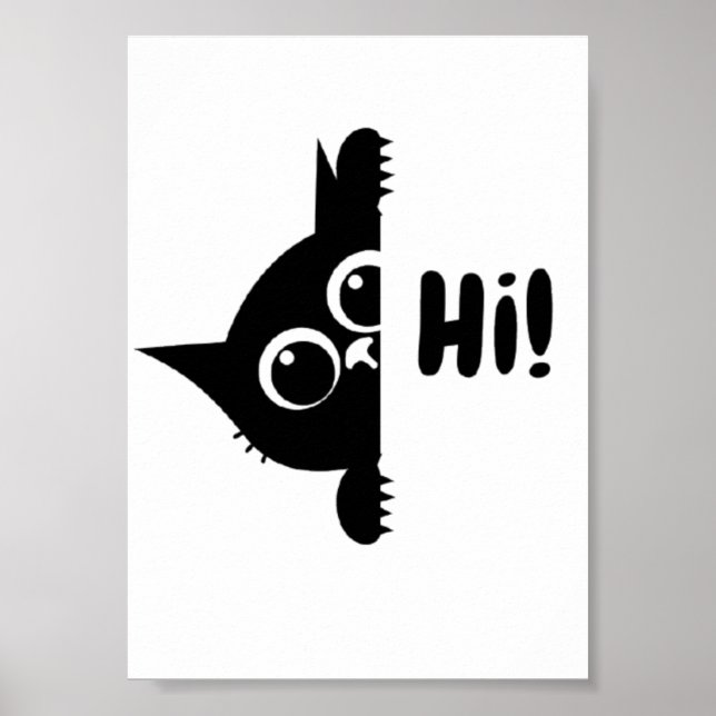 Affiche de chat mignon salut (Devant)