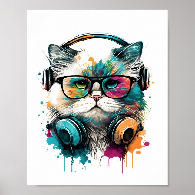 affiche de chat musical  (Devant)