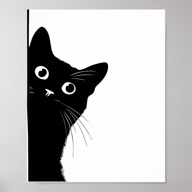 Affiche de chat noir de côté pour les amoureux de  (Devant)