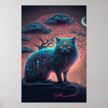 Affiche de chat noir mystique | Art sorcier 2