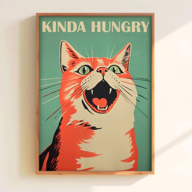 Affiche de chat plutôt affamé Art mural drôle de c (Créateur téléchargé)