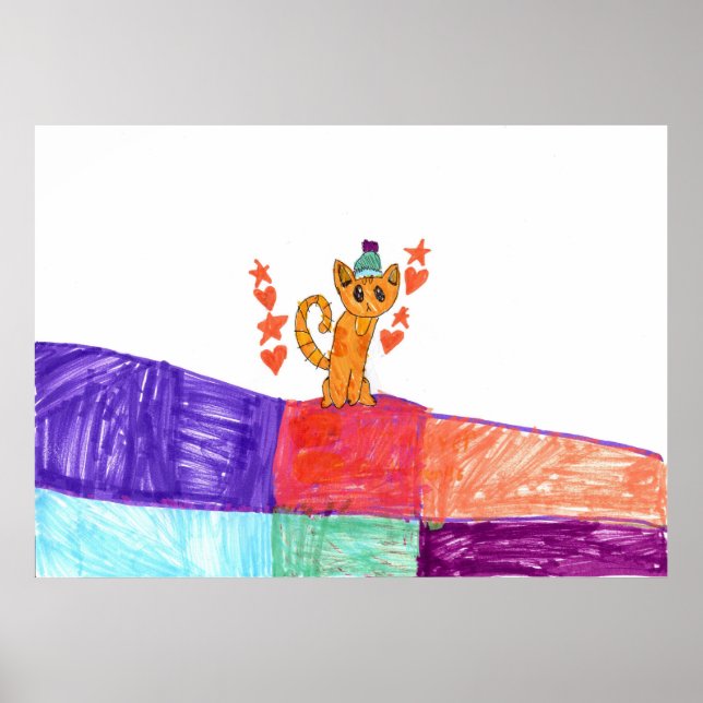 Affiche de chat sur la piste de danse (Semi-brilla (Devant)