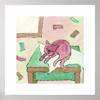 affiche de chat sur la table