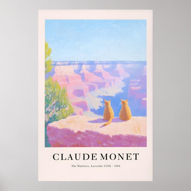 Affiche de chat tigré de style Monet Grand Canyon (Devant)