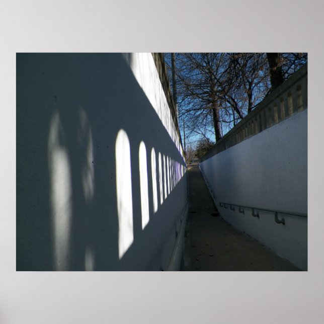 Affiche de chemin lumineux et ombre (Devant)