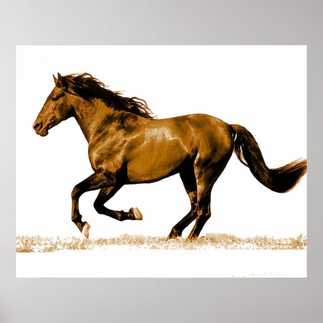 Affiche de Cheval au Galop (Devant)
