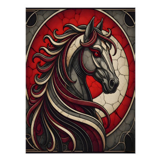 Affiche de cheval en style mosaïque pour décoratio
