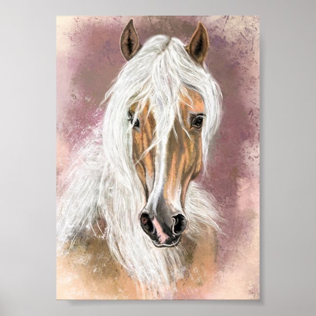 Affiche de cheval Palomino - Peinture (Devant)