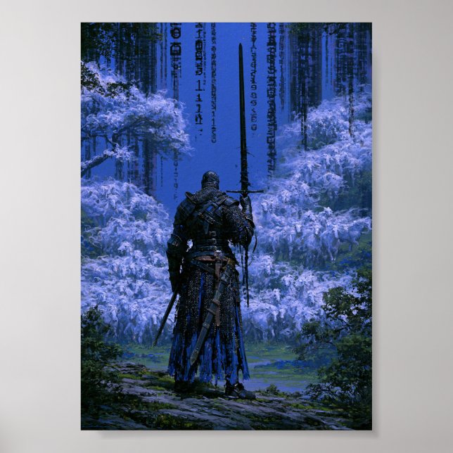 Affiche de Chevalier de Dark Fantasy Bleu  (Devant)