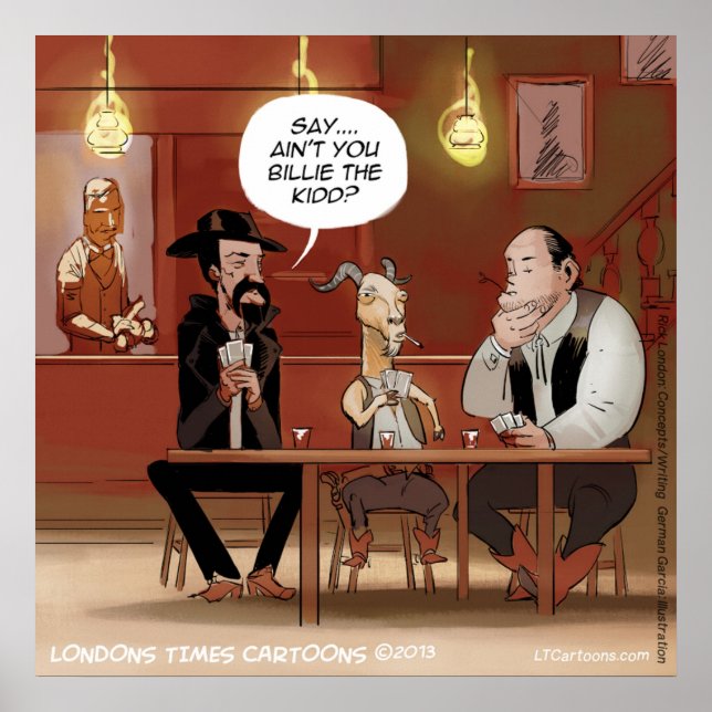 Affiche de chèvre drôle de Billy The Kid? (Devant)