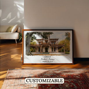 Affiche de Chico Californie, Aquarelle, Sur mesure