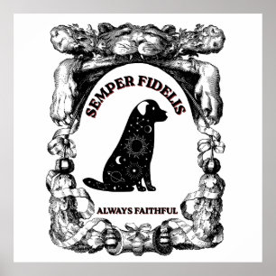 Affiche de chien céleste vintage Semper Fidelis