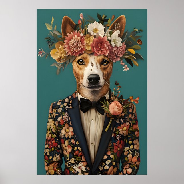 Affiche de chien de bétail australien en costume,  (Devant)