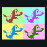Affiche de chien de dessin animé Pop Art<br><div class="desc">Affiche de chien de dessin animé Pop Art</div>