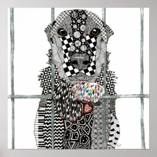 Affiche de chien de refuge animalier  61 cm x 61 c