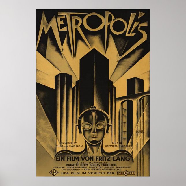 Affiche de cinéma rare et célèbre METROPOLIS (Devant)