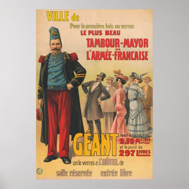 Affiche De Cirque De Foule Admirant Un Soldat Fran (Devant)