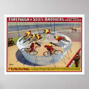 Affiche De Cirque Des Sept Gaynells Vélos D'Équita