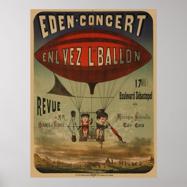 Affiche De Cirque Française De Deux Artistes En Aé (Devant)