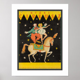 AFFICHE DE CIRQUE HONGROIS VINTAGE 1960
