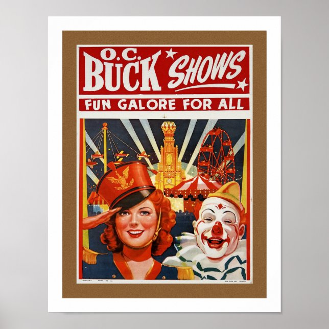 AFFICHE DE CIRQUE MCM STYLE VINTAGE (Devant)