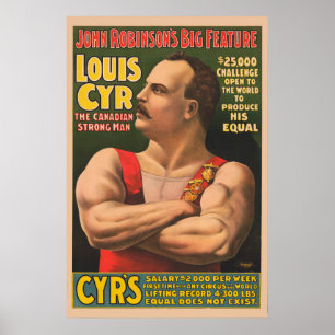 Affiche De Cirque Montrant Louis Cyr Aux Armoiries
