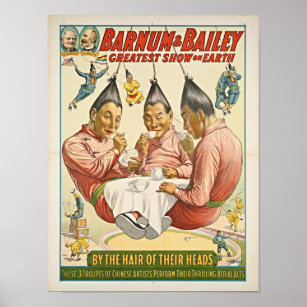 Affiche de cirque Troupes Artistes Chinois