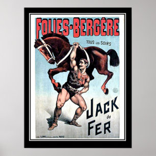 Affiche de cirque vintage Iron Jack Strong Man