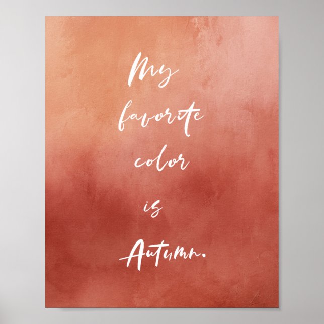 Affiche de citation automnale à l'aquarelle orange (Devant)